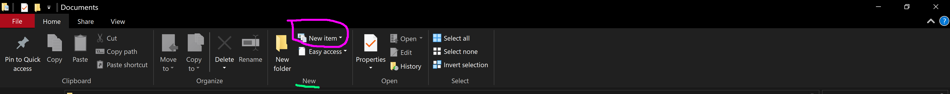 Create a new folder